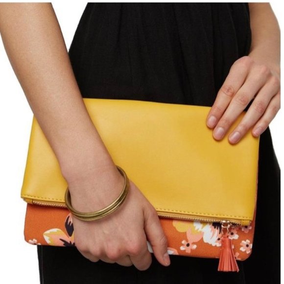 Rachel Pally foldover reversible floral clutch NWT - Picture 2 of 11